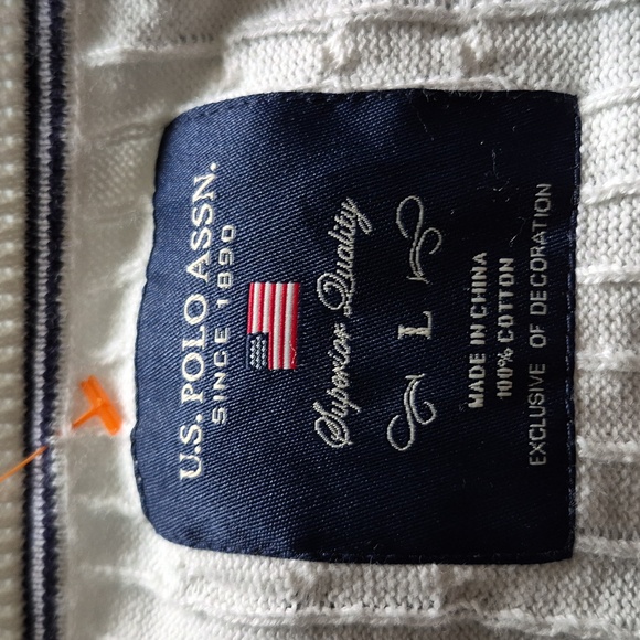 V Neck Cable Sweater Sz.L  NWT Ivory - Picture 5 of 7